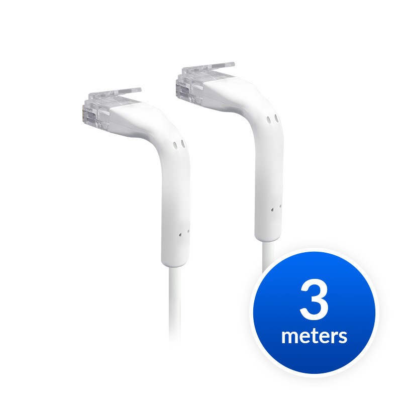 Ubiquiti UniFi Patch Cable Single Unit 3m White End Bendable to 90 Degree