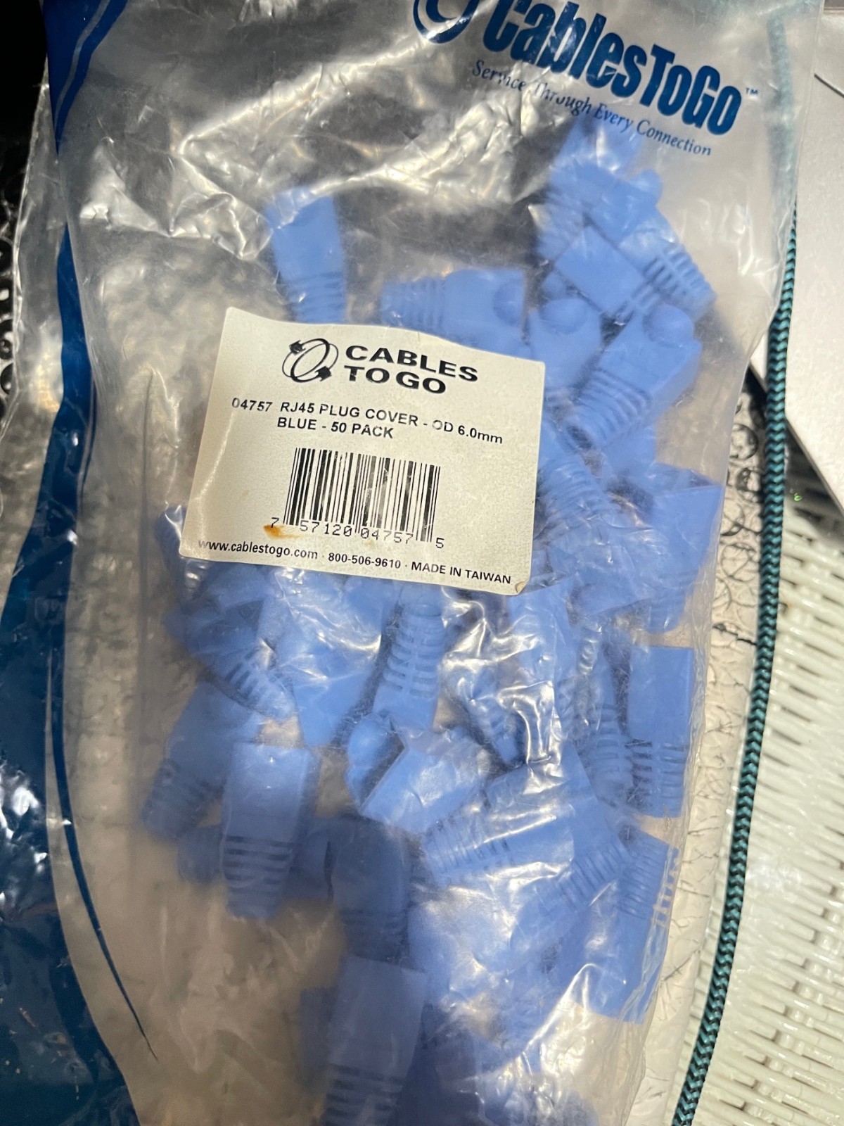 50 Cables To Go RJ45 04757 Cat5e/Cat6 End Cap Ethernet Cable Plug Cover(J10)