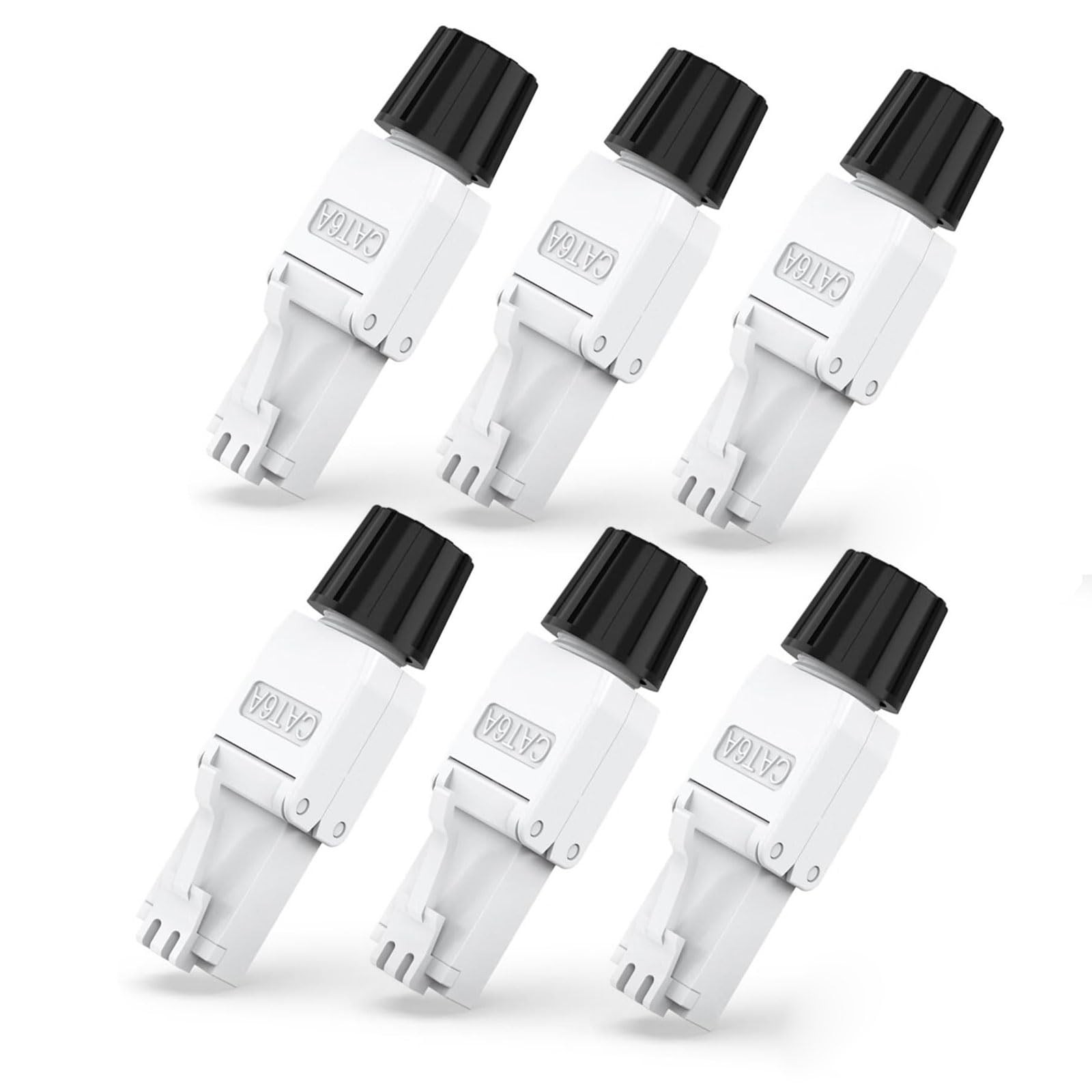 6 PCS Cat6A Cat6 RJ45 Connector ToolFree UTP Field Termination Modular Plug