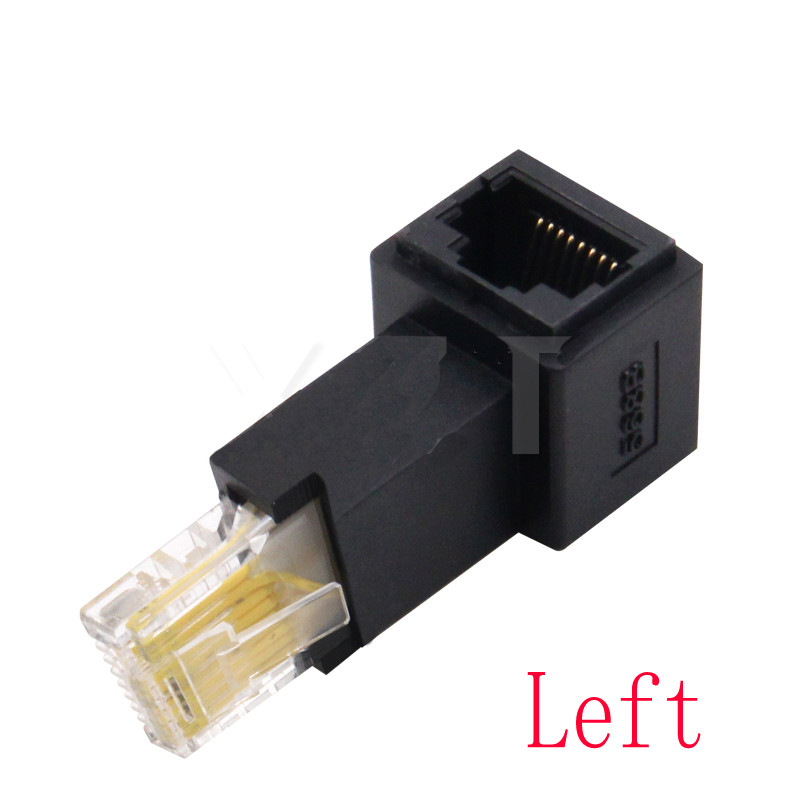 Multi angled RJ45 Cat 5e Male to Female Network Lan Ethernet Extension Adapter