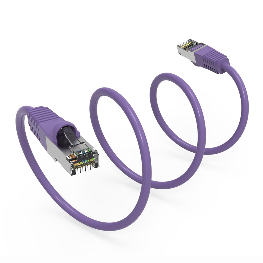 150FT Cat5e RJ45 Network LAN Ethernet FTP Cable Shield Copper Wire 26AWG Purple
