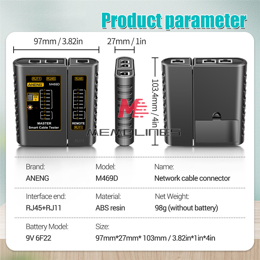 RJ45 Network Cable Lan Tester RJ45 RJ11 RJ12 CAT5 UTP LAN Cable Repair Tools