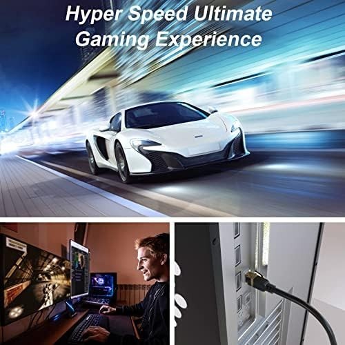 100FT Cat 8 LAN Cable – High Speed 40Gbps, UV Resistant for Outdoor & Indoor Use