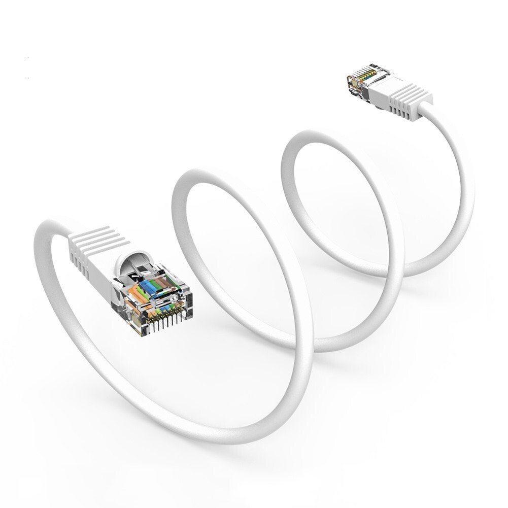 1.5FT Cat5E RJ45 Ethernet LAN Network UTP Snagless Patch Cable Pure Copper White