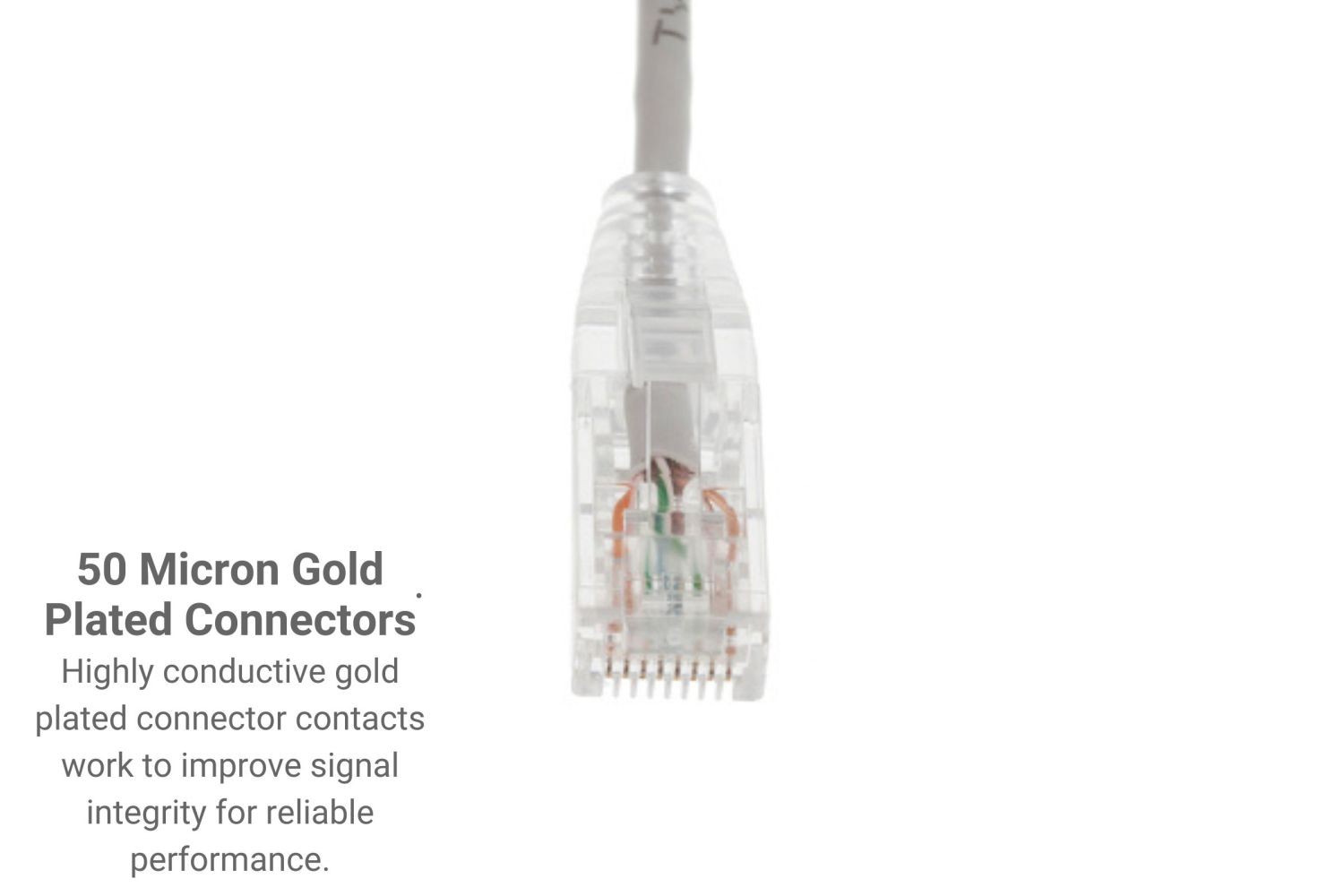 Slim, CAT6A Ethernet Patch Cable, Booted, 7′, Gray – Lifetime Warranty