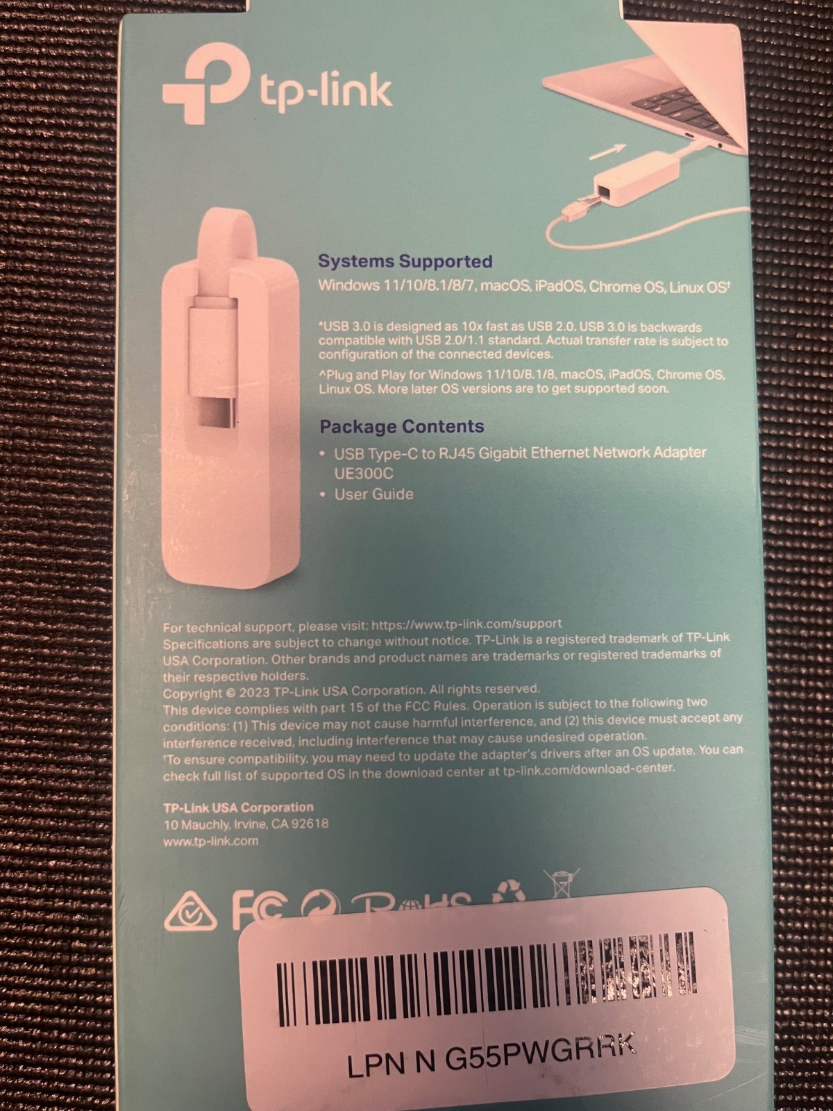 TP-Link USB-C to Ethernet Adapter UE300C White Lot of 2 Gigabit