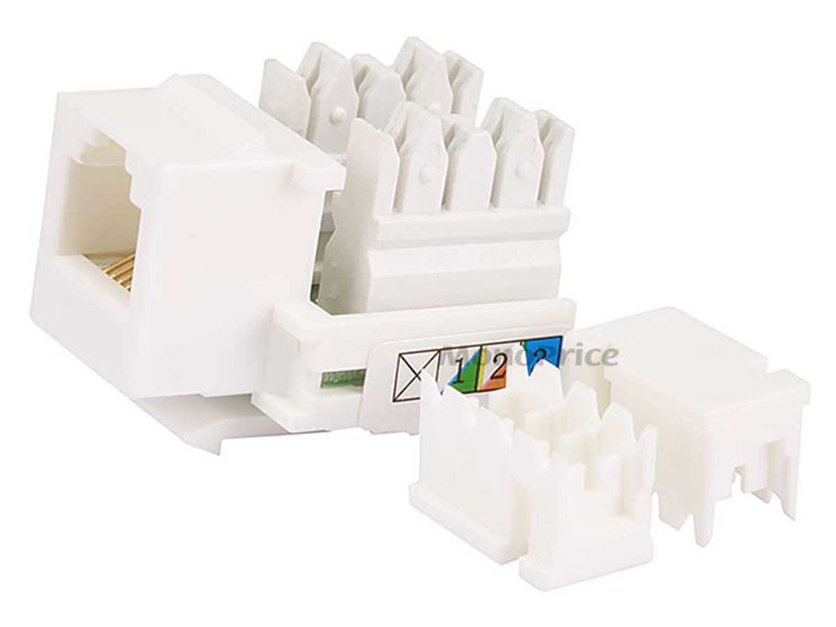 Monoprice RJ12 Keystone Jack for 24AWG Stranded/22-26AWG Solid Wire, White