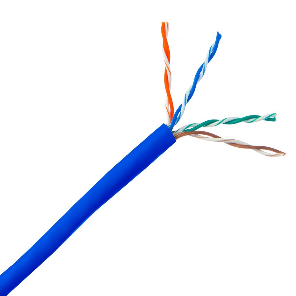 25′ 50′ 100′ 150′ CAT5e CAT 5e Cables CMP Plenum Solid Copper Ethernet Wire Blue
