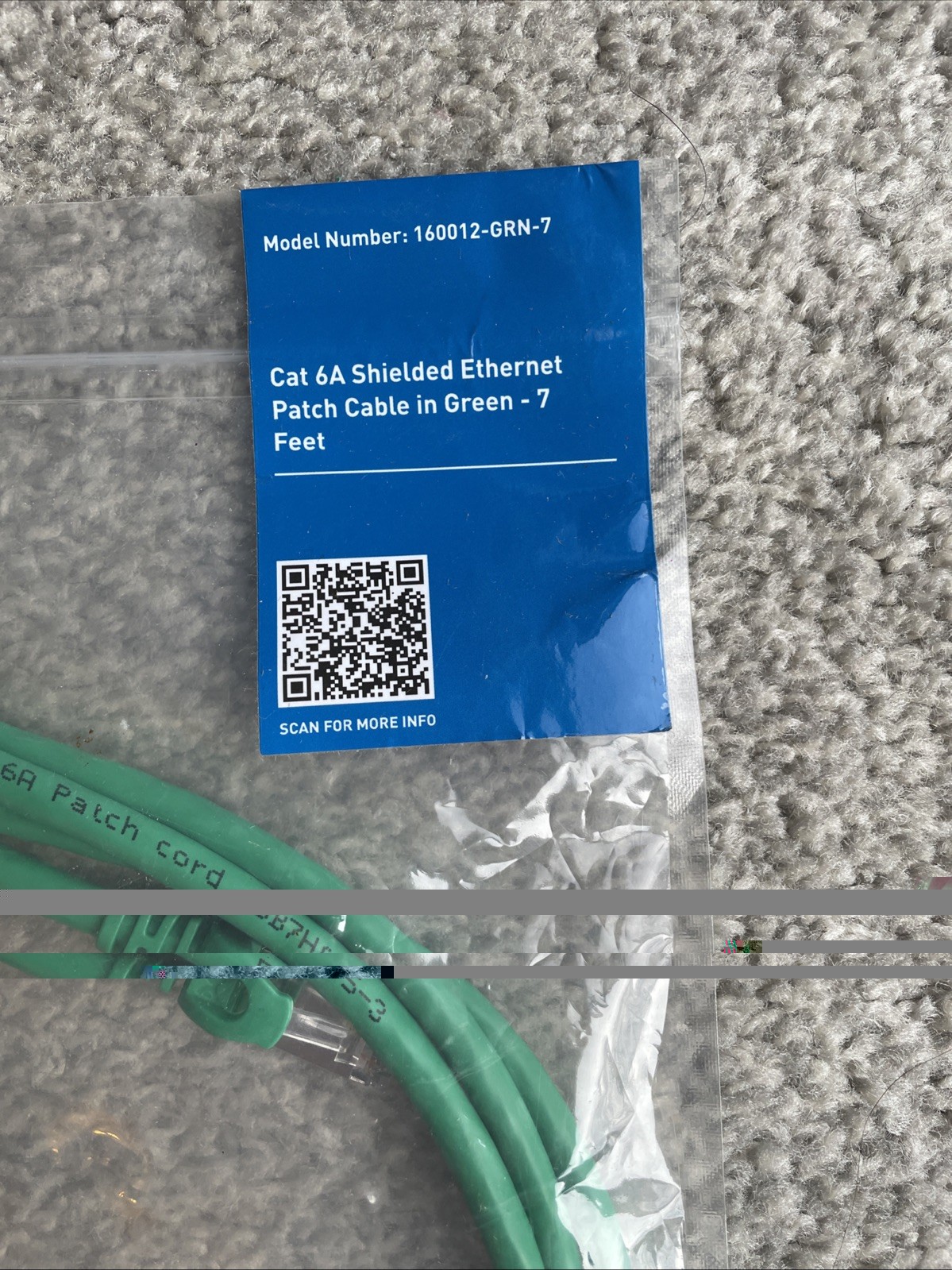 Cat 6A Shielded Ethernet Patch Cable 7 Ft