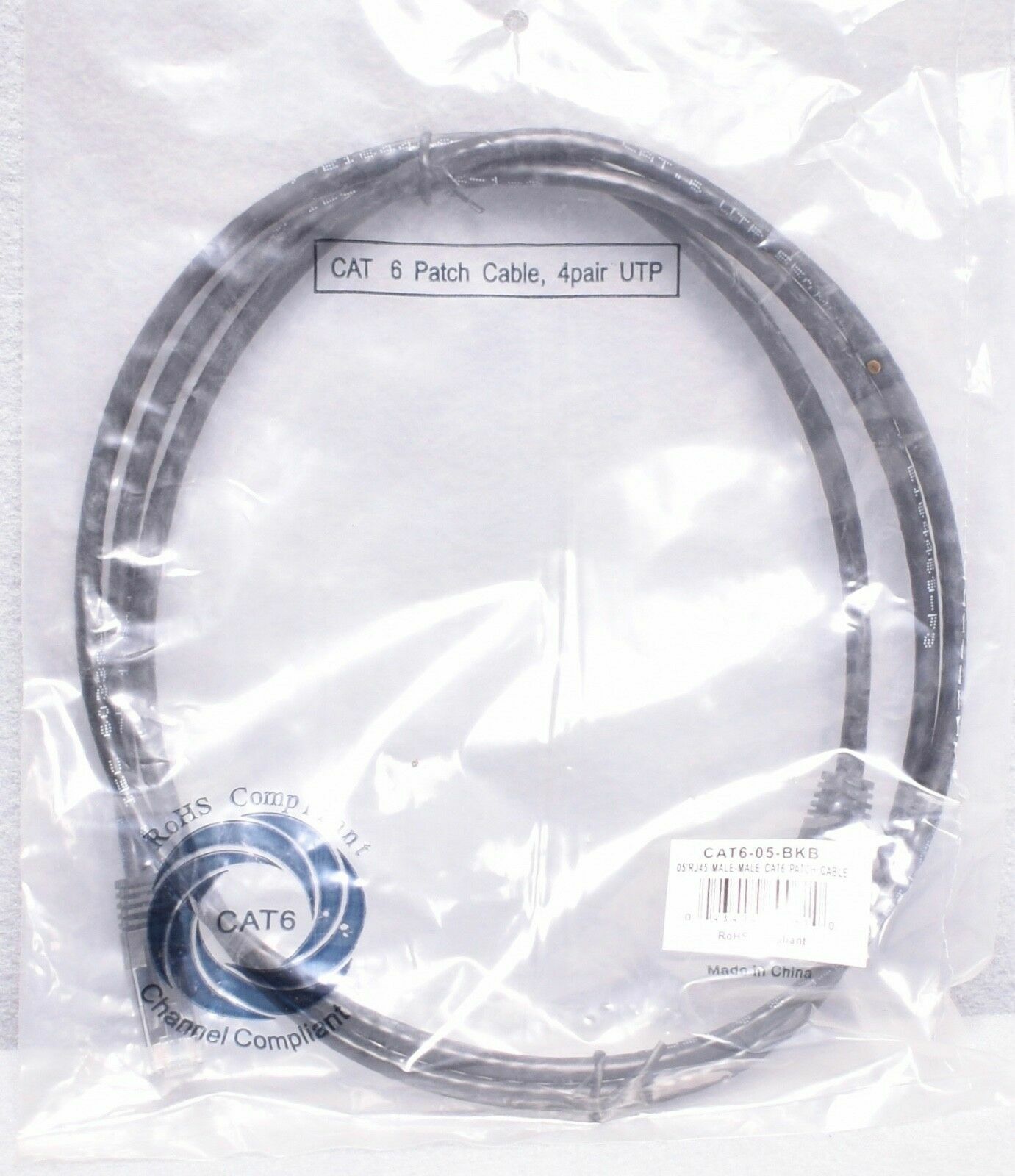 Lynn Electronics 5’ Male to Male Booted Ethernet Patch Cable CAT6-05-BKB