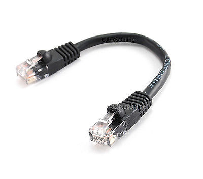 10-PACK 6inch CAT5e UTP Ethernet RJ45 Full 8-Wire Patch Cable, Black