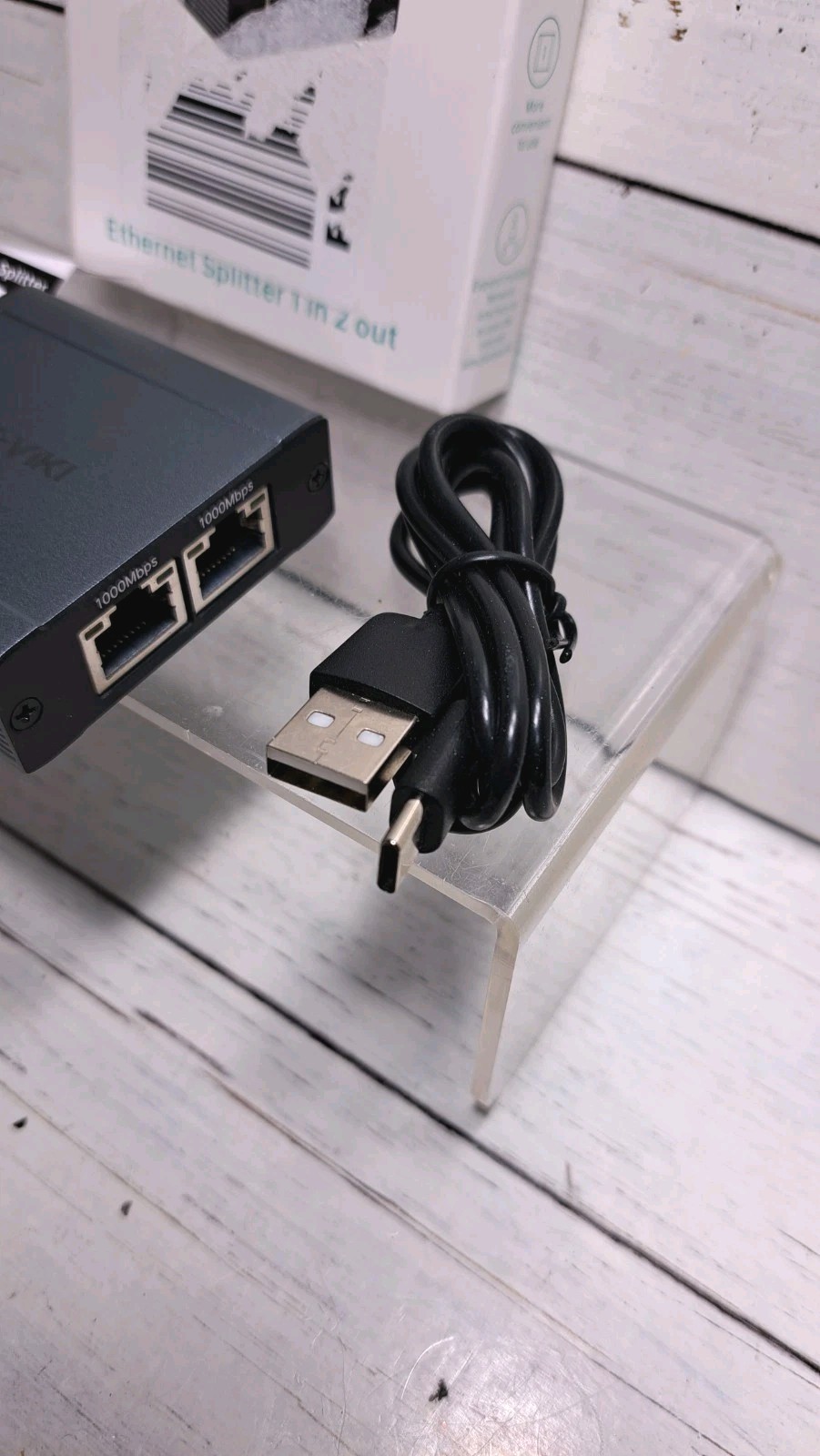 Ethernet Splitter 1 to 2 High Speed 1000Mbps, Gigabit Dual RJ45 Splitter Adapter