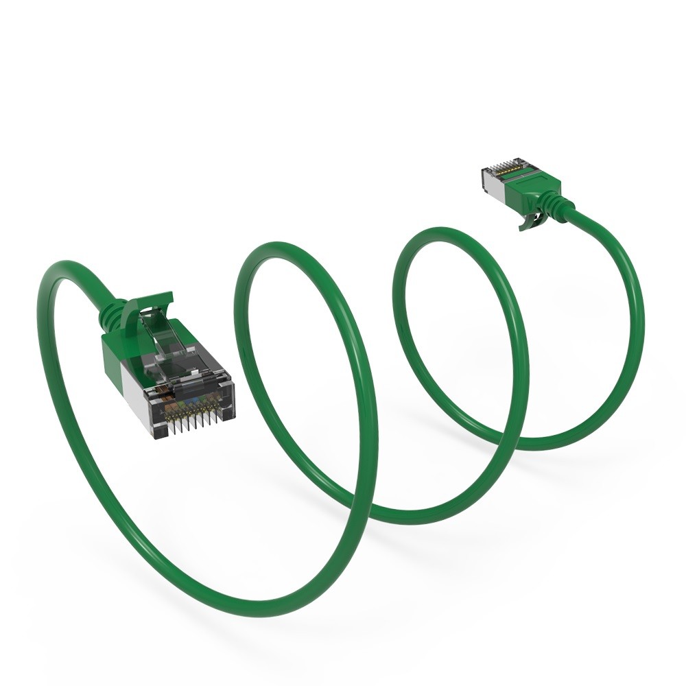 0.5Ft CAT8 U/FTP Slim Ethernet Network Cable Green 30AWG