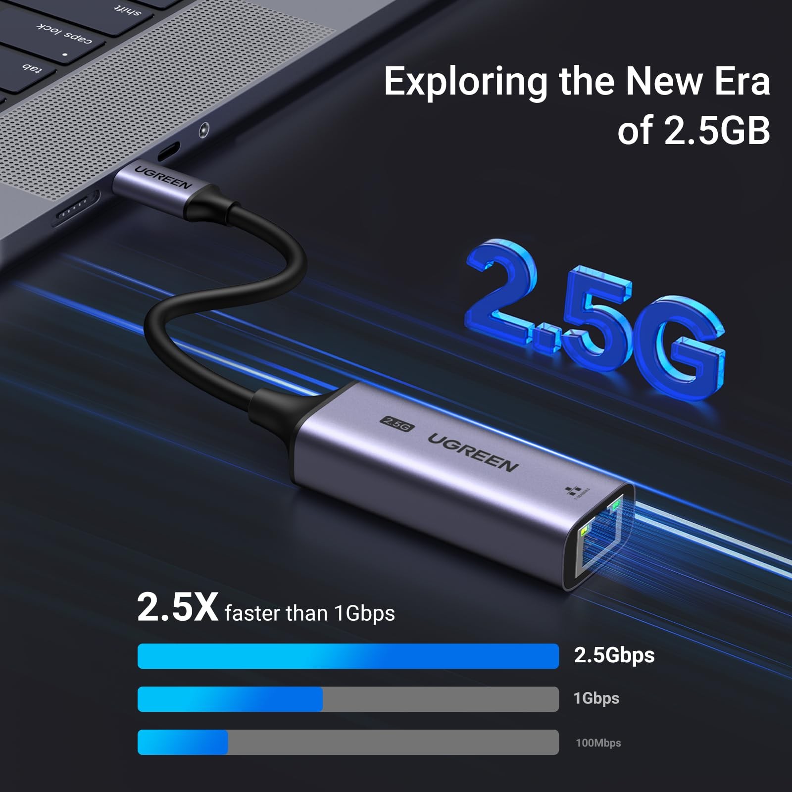 UGREEN USB C to Ethernet Adapter 2.5G, for Space Grey