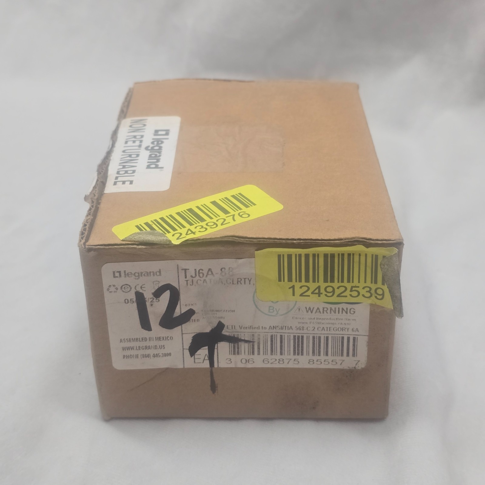 Legrand Ortronics TJ6A-88 Clarity TracJack CAT6A White Jack 12 Pack