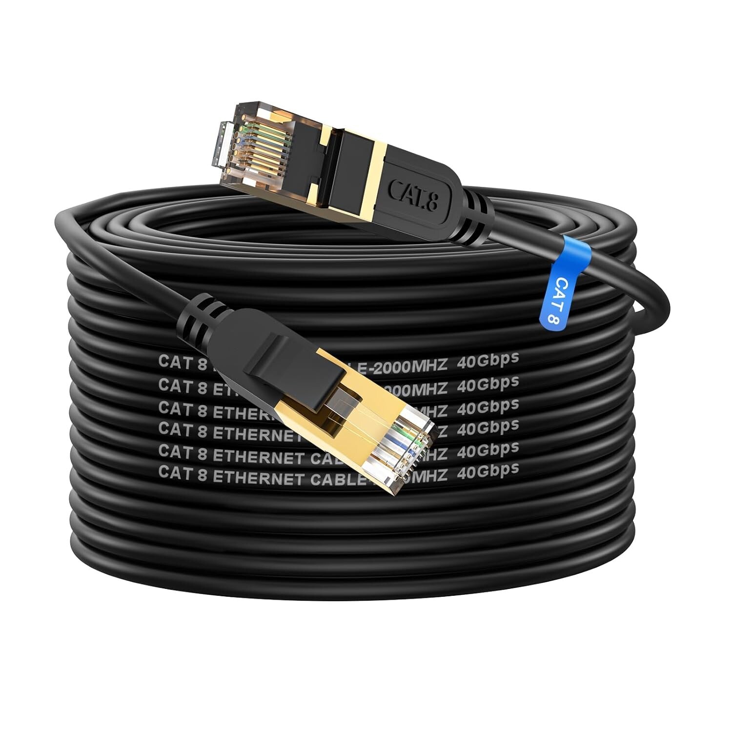 Cat 8 Ethernet Cable 100-350FT Outdoor LAN Network Heavy Duty 40Gbps RJ45 Cord
