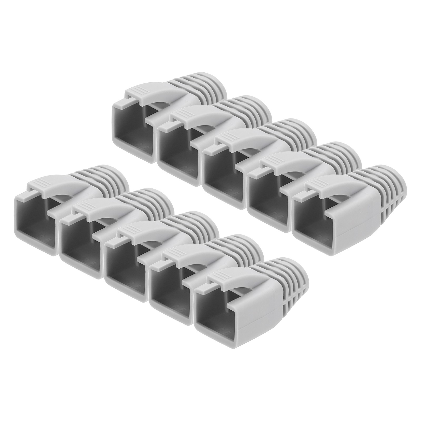 50Pack RJ45 Boot Cover Cat6A Cat7 Ethernet Network Cable Strain Boot 8mm Gray
