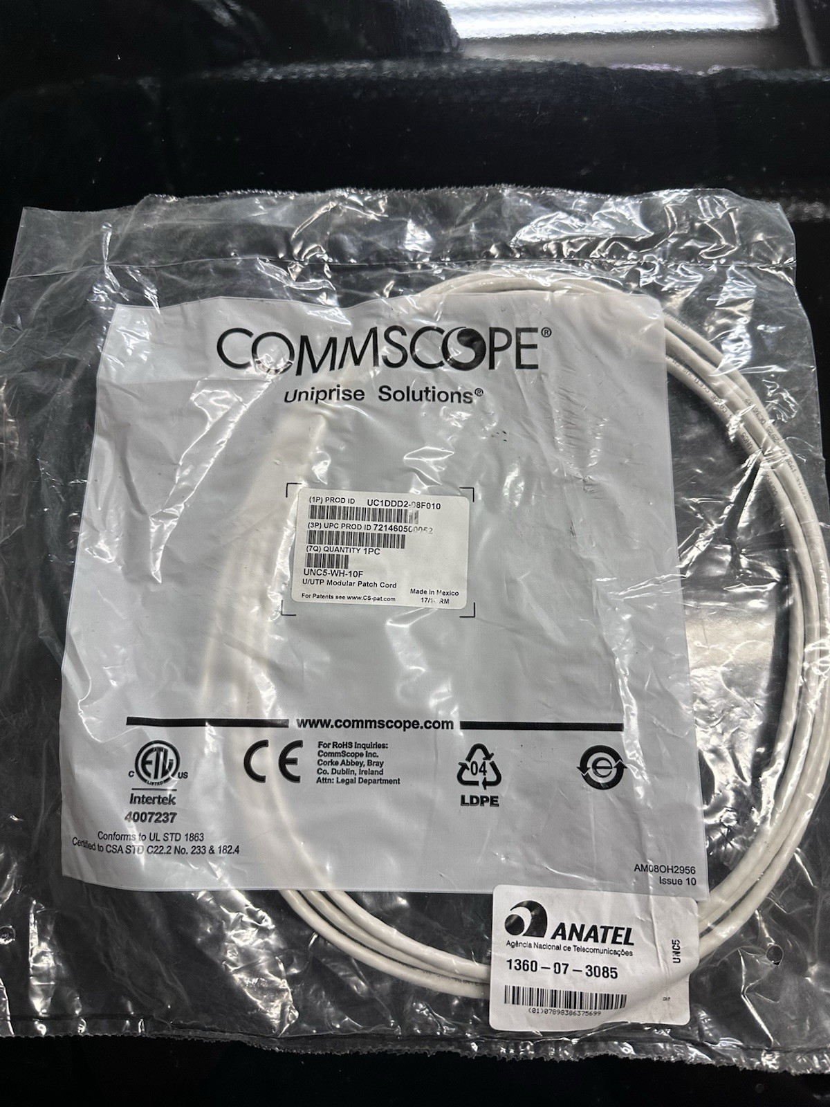 5X Commscope UNC5-WH-10FU/UTP Modular Patch Cord 10ft White