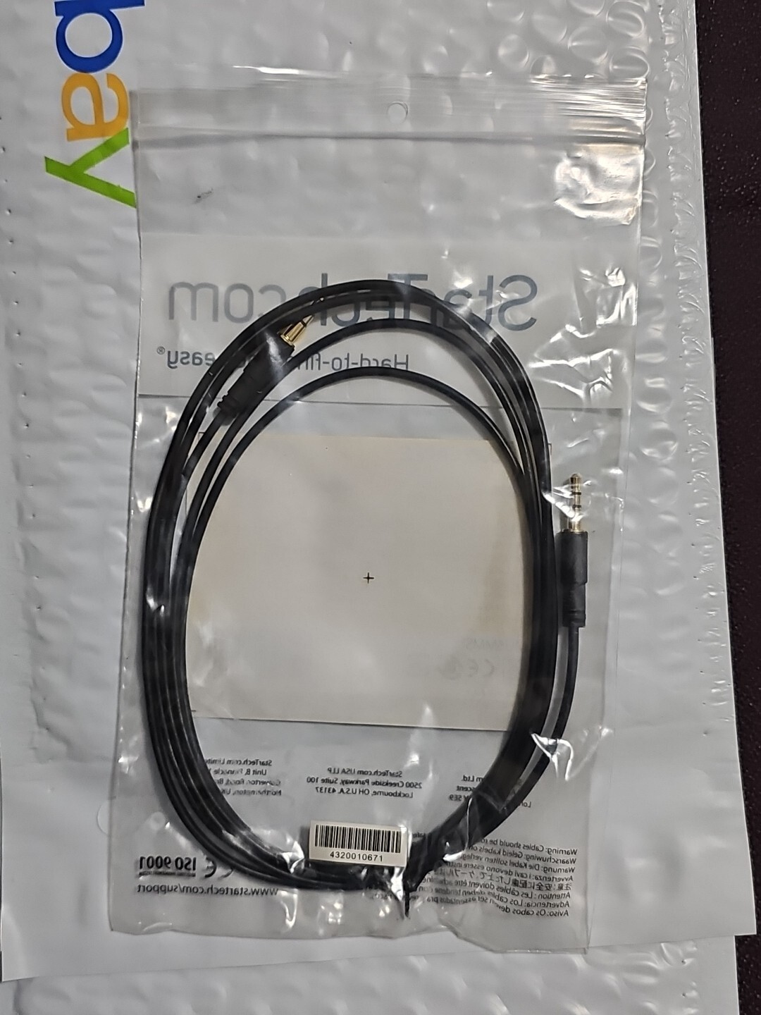 StarTech MU6MMS 6 FT Slim 3.5mm Male to Male Stereo Audio Aux Cable