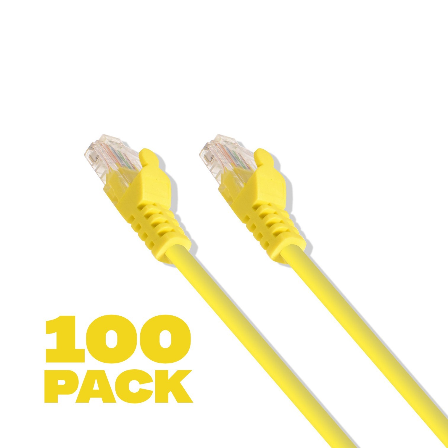 100 Pack – 2ft Cat5e Cable Ethernet LAN Network RJ45 Patch Cord Internet Yellow