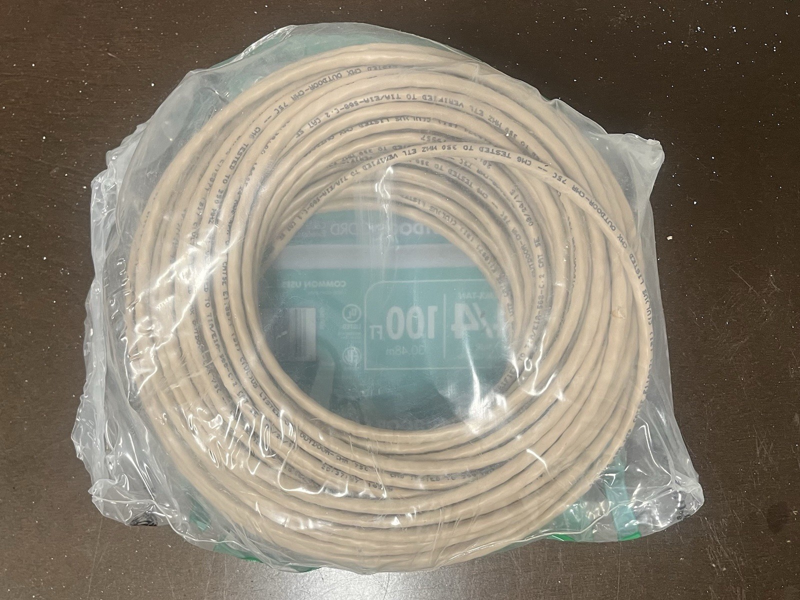Southwire CAT5e Indoor Outdoor Cable 100ft 24 AWG Gray Tan 56917643 New