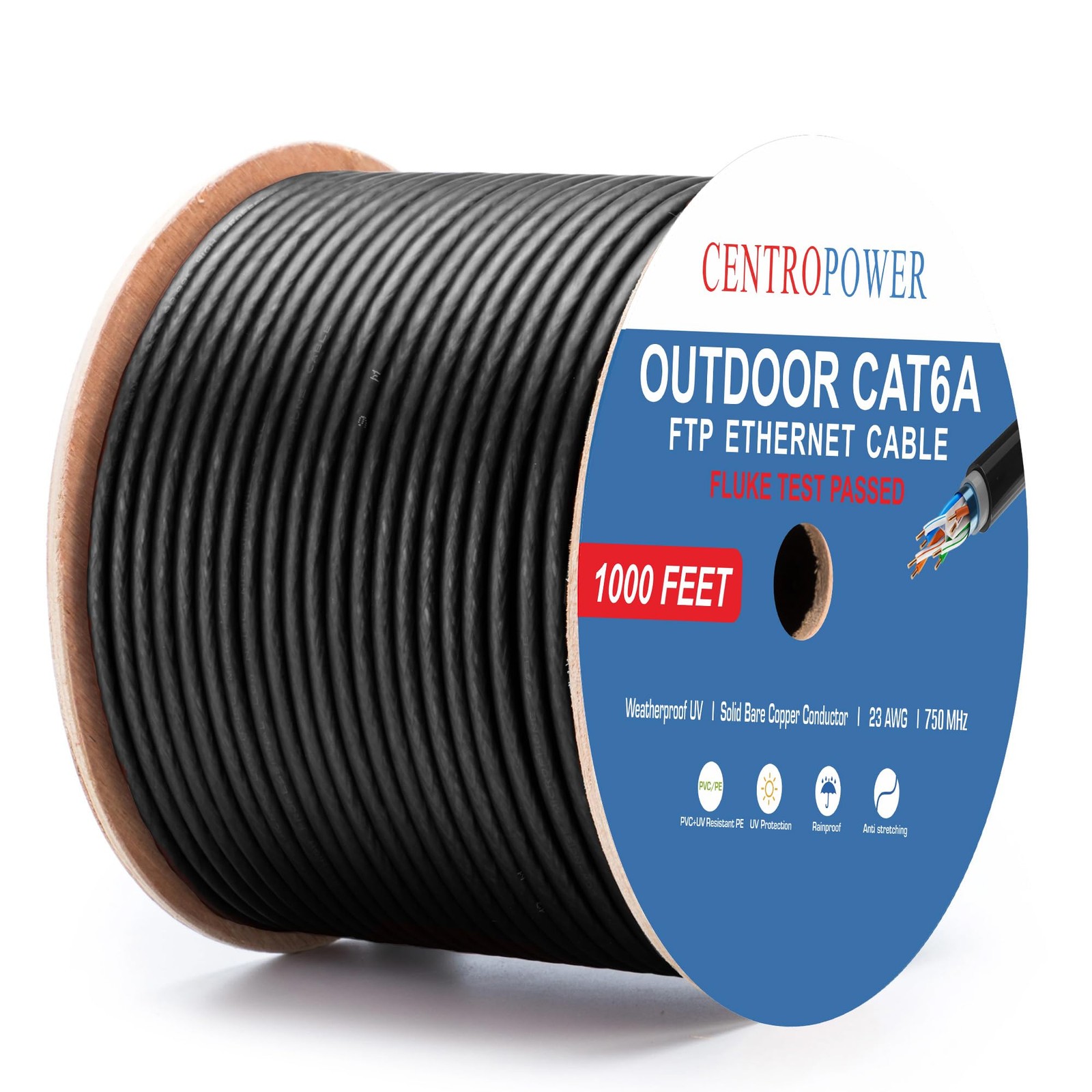 Cat5e Direct Burial Ethernet Cable 1000ft U/UTP Unshielded LAN Network Wire