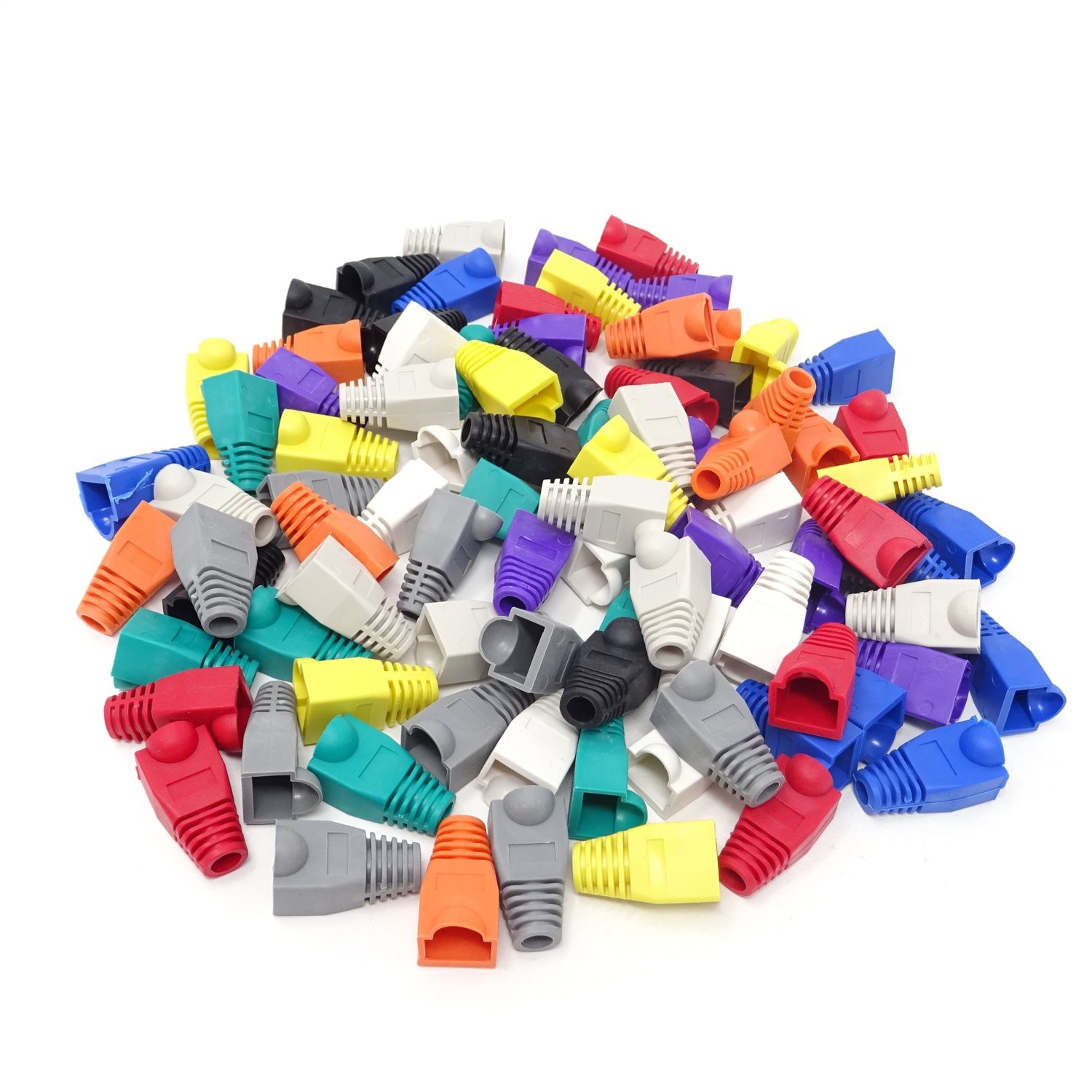 100 Pack Cat5E Cat6 RJ45 Ethernet Network Cable Strain Relief Boots Plug Cover