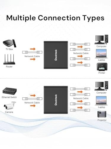 Ethernet Splitter 1 to 4 1000Mbps Gigabit Network Adapter Aluminum USB C
