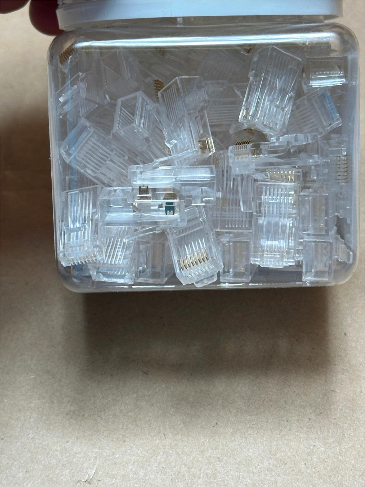 100x PC Platinum Tools 106168J RJ45 CAT5E HP Round-Solid 3-Prong Plugs