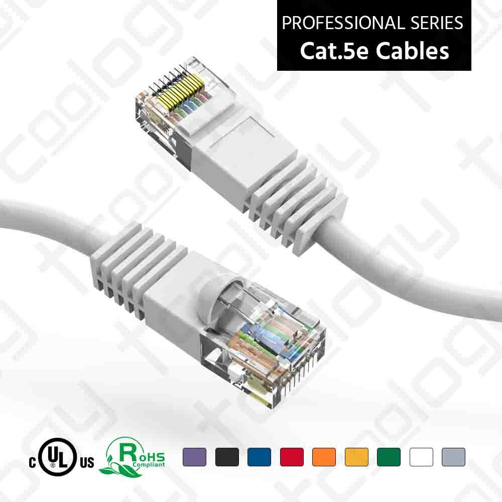[UL Listed] TCoology Cat5e Patch Cord Booted Cable 24AWG 350mhz UTP Ethernet Lan