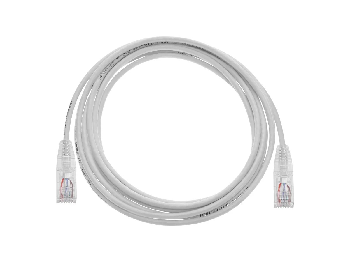 Monoprice Cat6 Ethernet Patch Cable – 10 feet – White | Snagless RJ45 Stranded