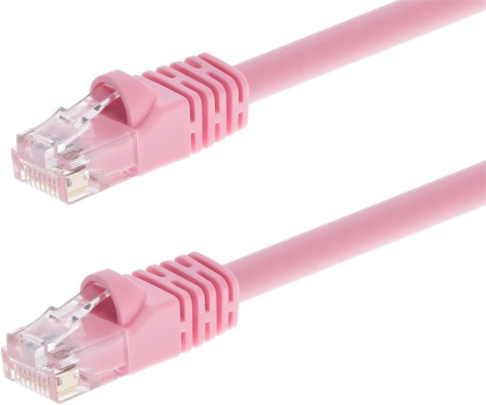 5 Foot Snagless Pink Cat6 Ethernet Cable – 24AWG, Pure Copper for Enhanced Speed