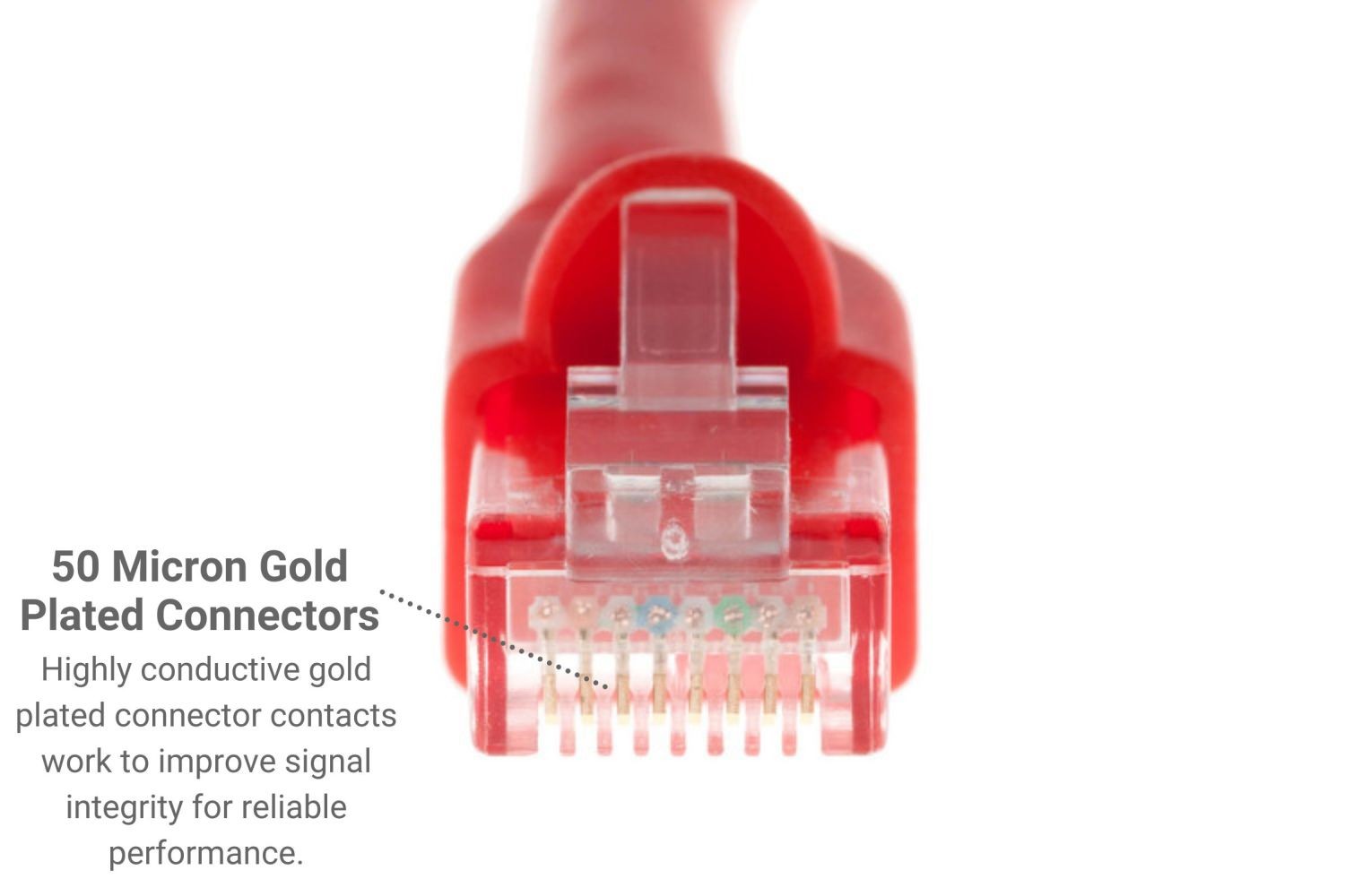 CAT6A Ethernet Patch Cable, Snagless, 35′, Red – Lifetime Warranty