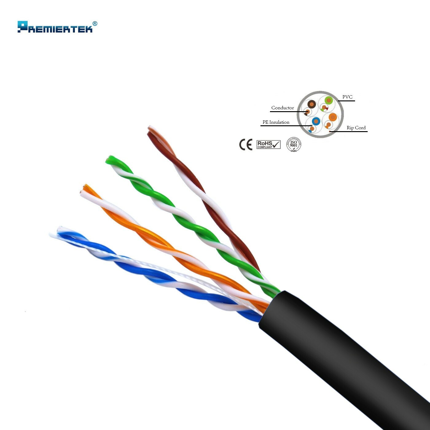 CAT5E CABLE UTP 1000FT BLACK WIRE BULK ETHERNET LAN NETWORK CAT5e RJ45
