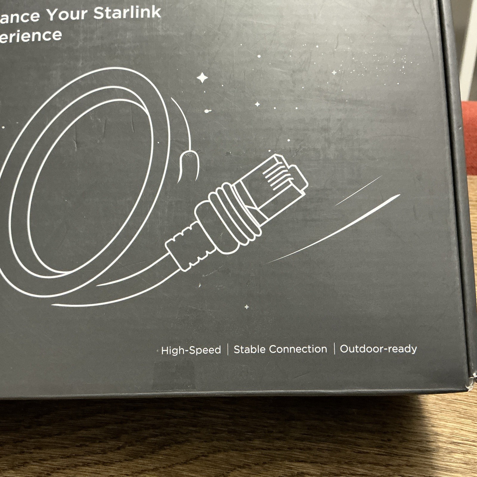 LUCMO 150ft Starlink Cable Gray ST To ST Round Cable MPN STK17 Outdoor Ready