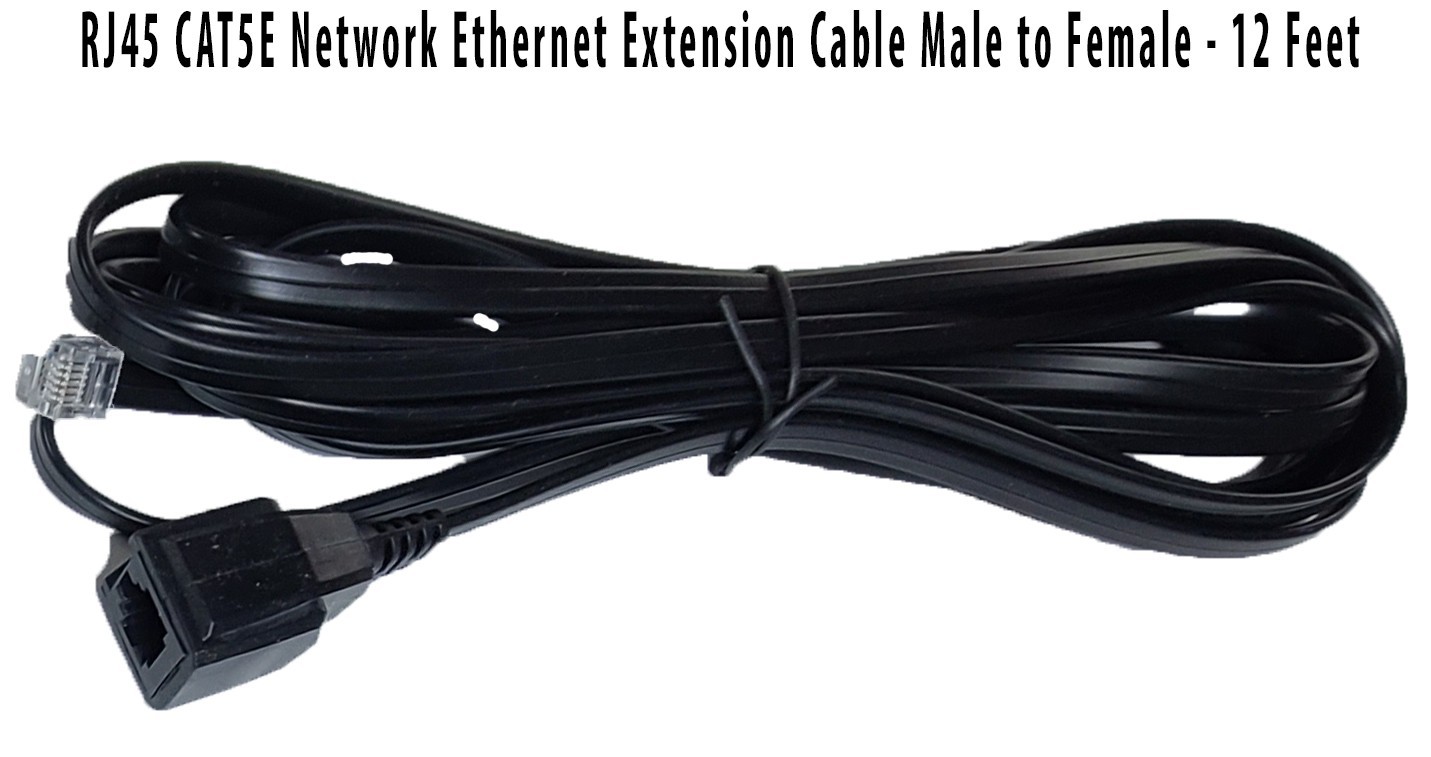 RHTECP RJ45 CAT5E Network Ethernet Extension Cable Male to Female – 12 Feet