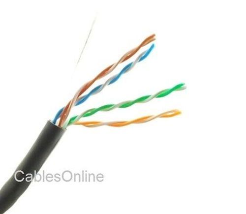 250ft Solid CAT6E CMR 550 Mhz, High-Performance 23 AWG Copper Bulk Cable, Black