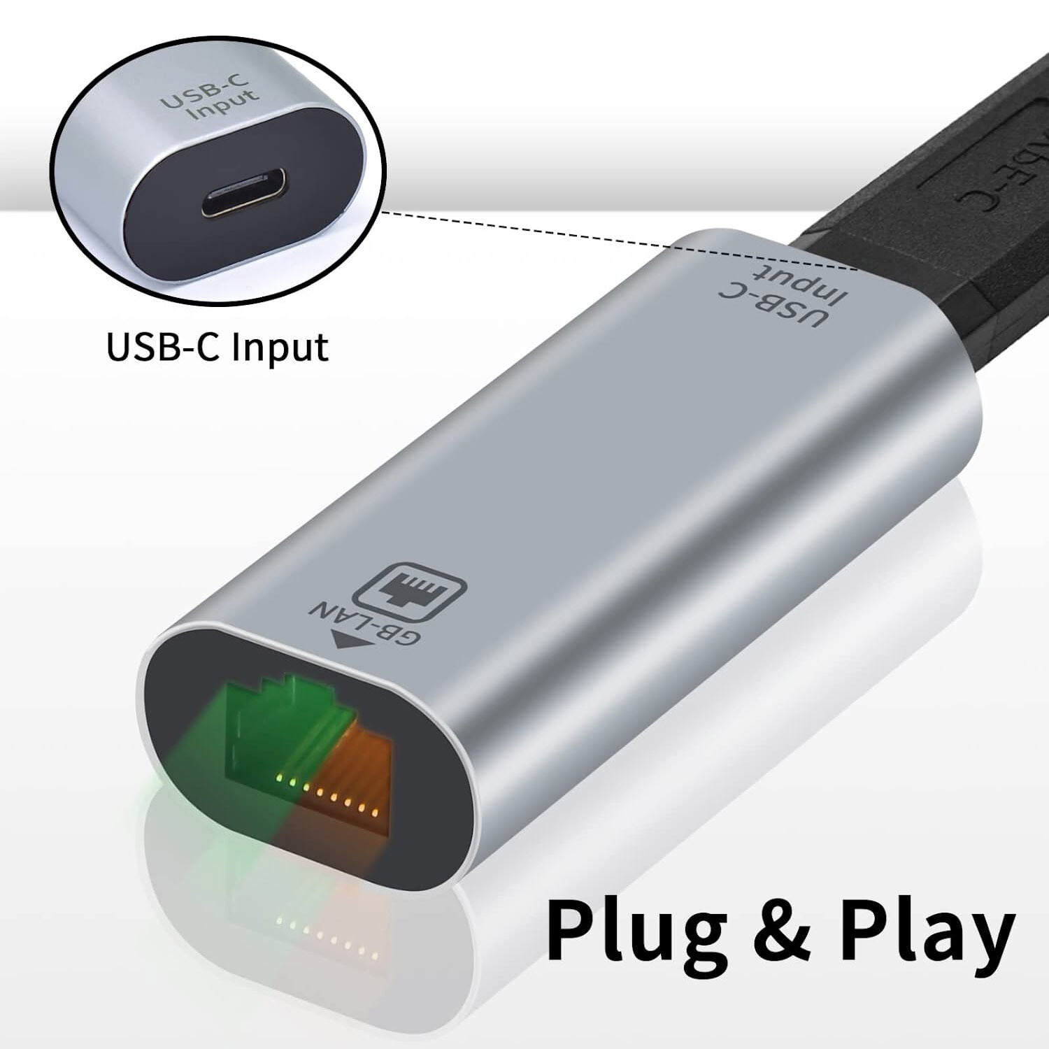 USB C to RJ45 Female Gigabit 1000Mbps Ethernet LAN Network MacBook Pro Adapter