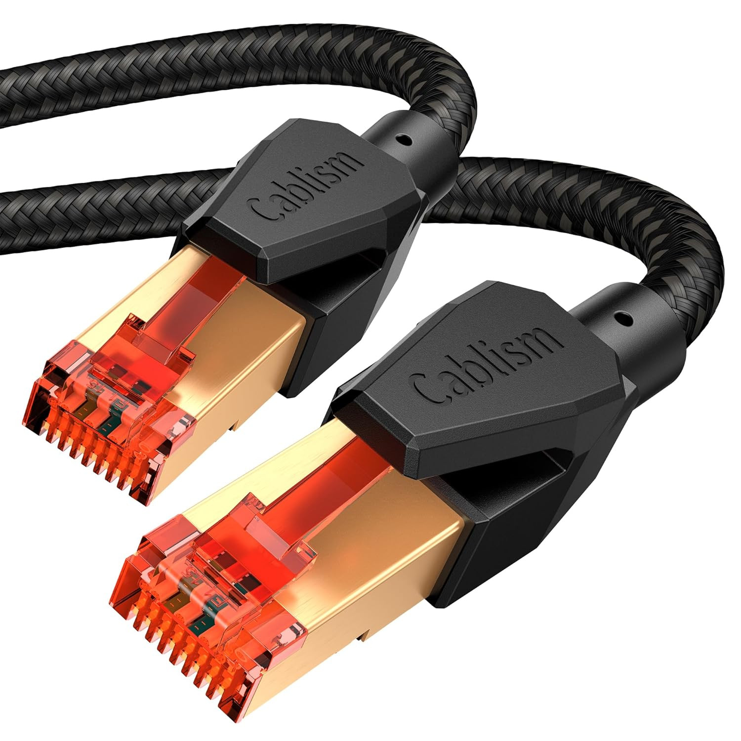2FT-2Pack Cat 8 Ethernet Cable Short,Heavy Duty High Speed LAN Network Cable 40G