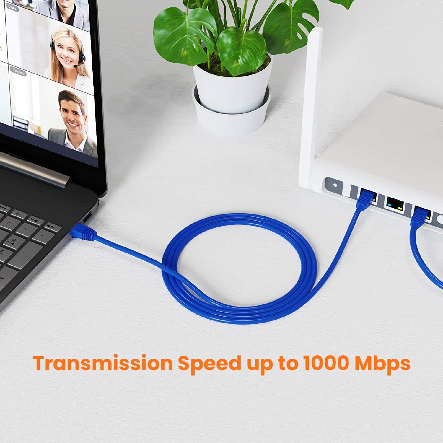 CableCreation 3 Feet (5-Pack) CAT 5e Ethernet Patch Cable, RJ45 3 Feet, Blue