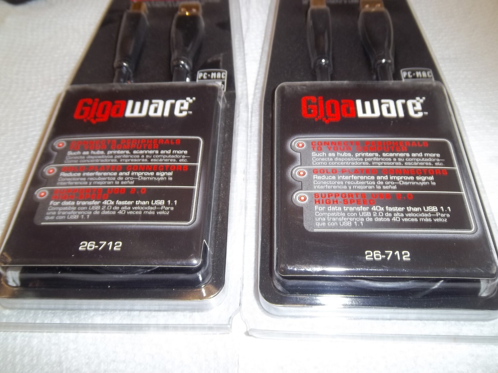 GIGAWARE 26-712 3-FT GOLD PLATED USB-A MALE TO USB-B MALE CABLE , PC-MAC