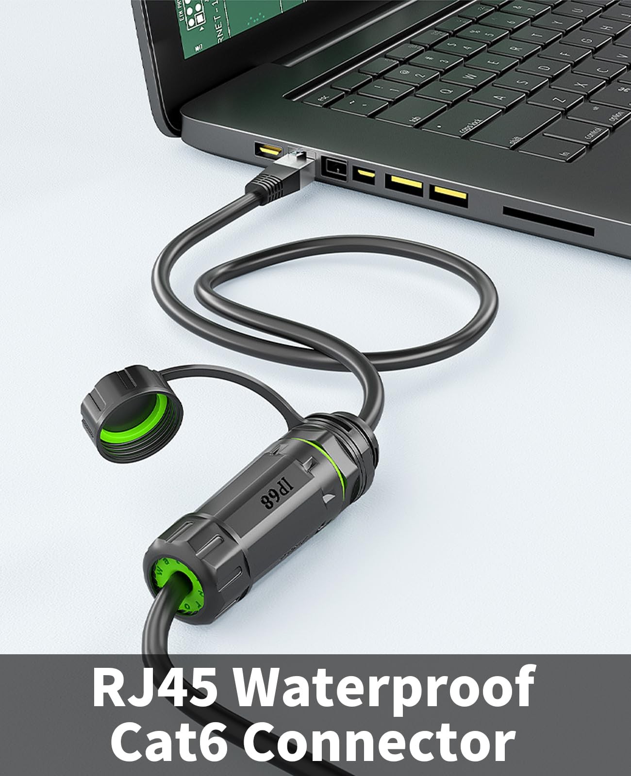 RJ45 Connector IP68 Waterproof Cat6 Ethernet LAN Male To Female M20 25cm