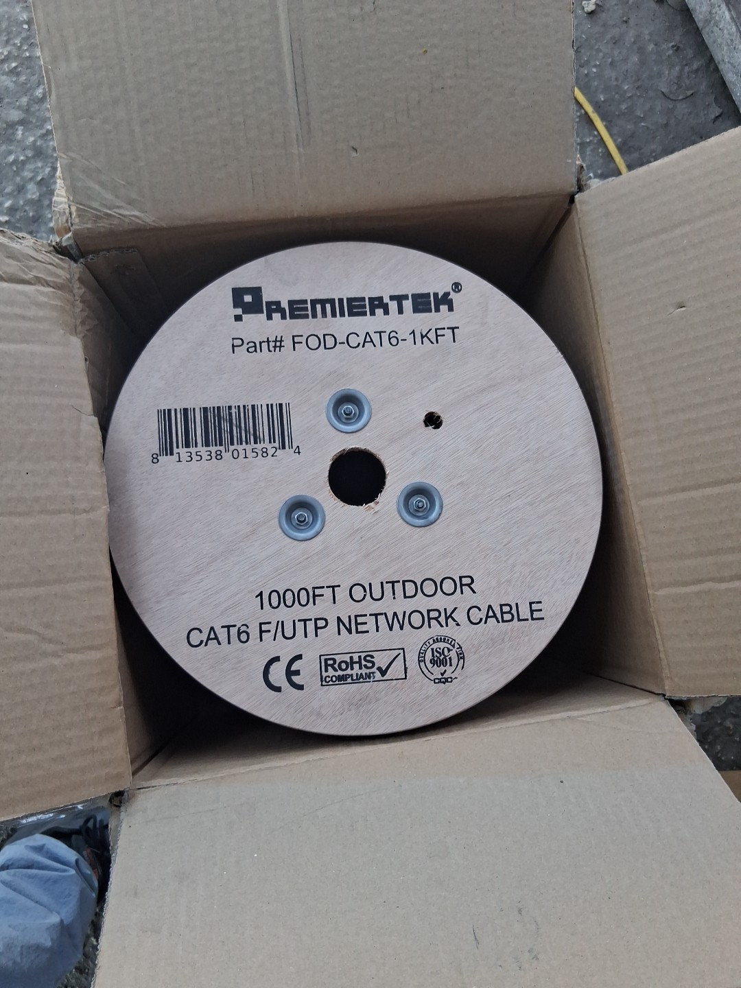 Outdoor 1000′ Cat6 23AWG CMX Cca 550MHz Shield FTP 4-Pairs Part# FOD-CAT6-1KFT
