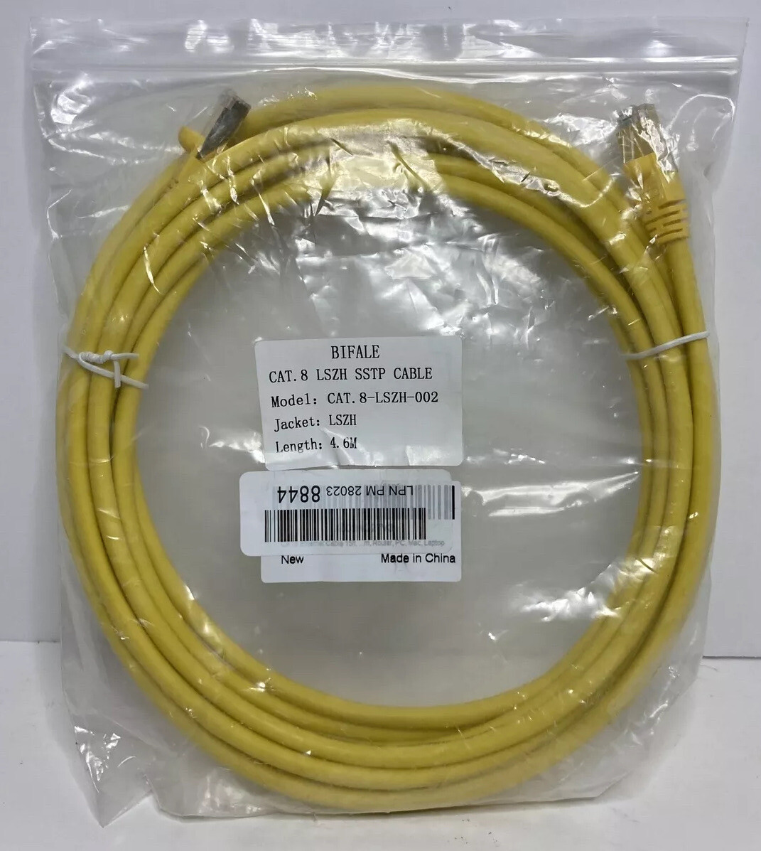 CAT8 Ethernet Cable 4.6M 15ft BIFALE SSTP Cat8 Cable 26AWG, LSZH Jacket, Cat8 L