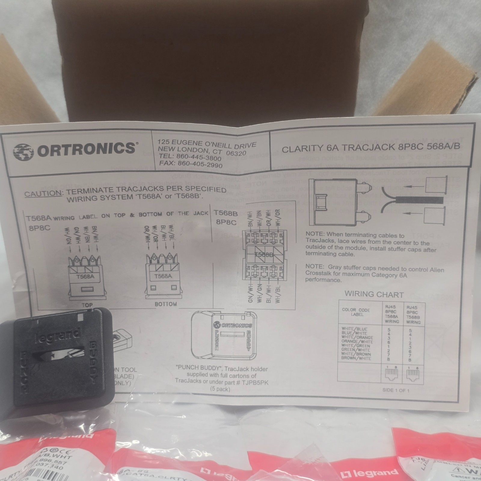 Legrand Ortronics TJ6A-88 Clarity TracJack CAT6A White Jack 12 Pack