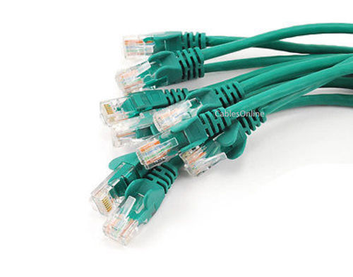 10-PACK Intellinet 1ft CAT5e UTP Ethernet RJ45 Full 8-Wire Patch Cable, Green