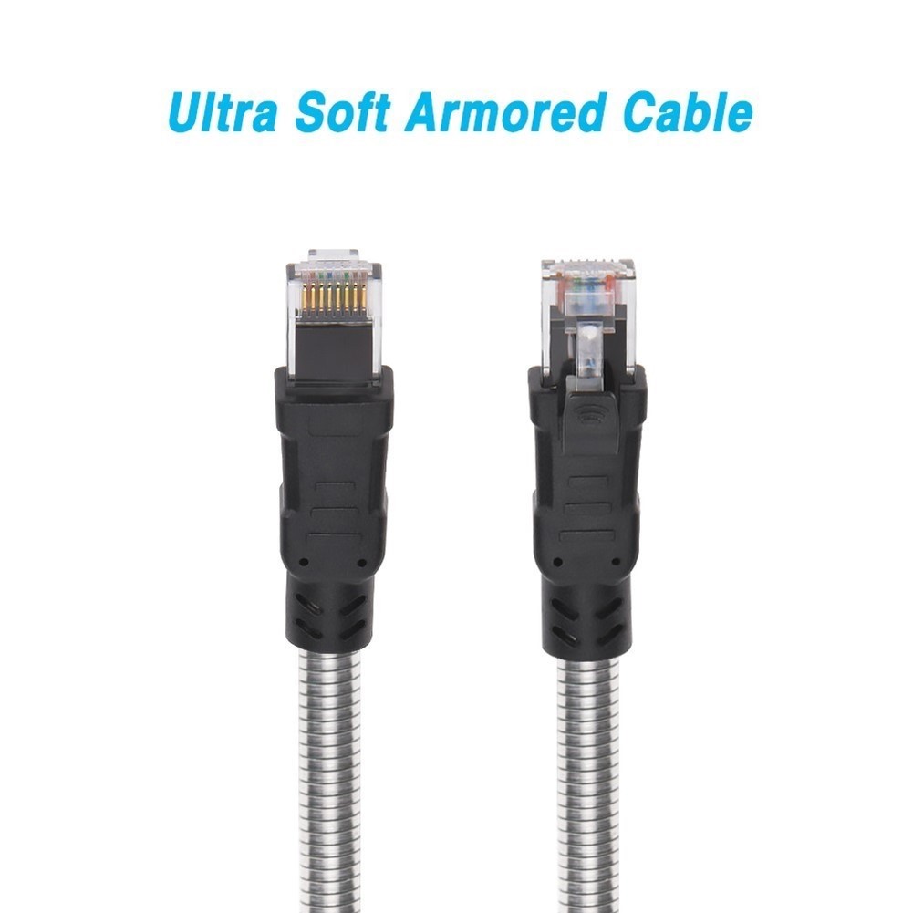 3-65FT Cat6A RJ45 Network Armored Slim Patch Cable Rodent Resistant 24AWG LOT