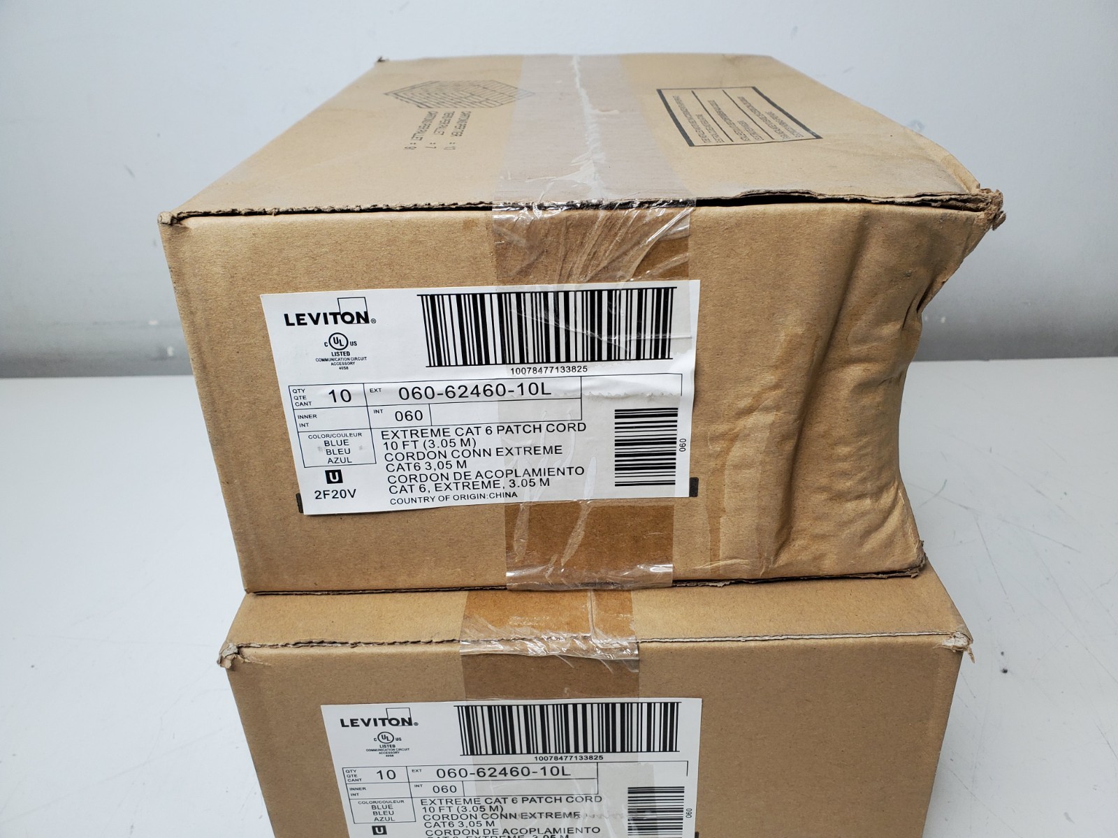 New/Sealed Lot of 20 Leviton 10ft Extreme CAT 6 Blue Patch Cord (060-62460-10L)