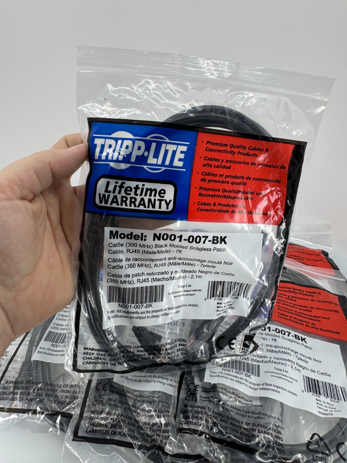 10 Packs Tripp Lite Universal Black N001-007-BK