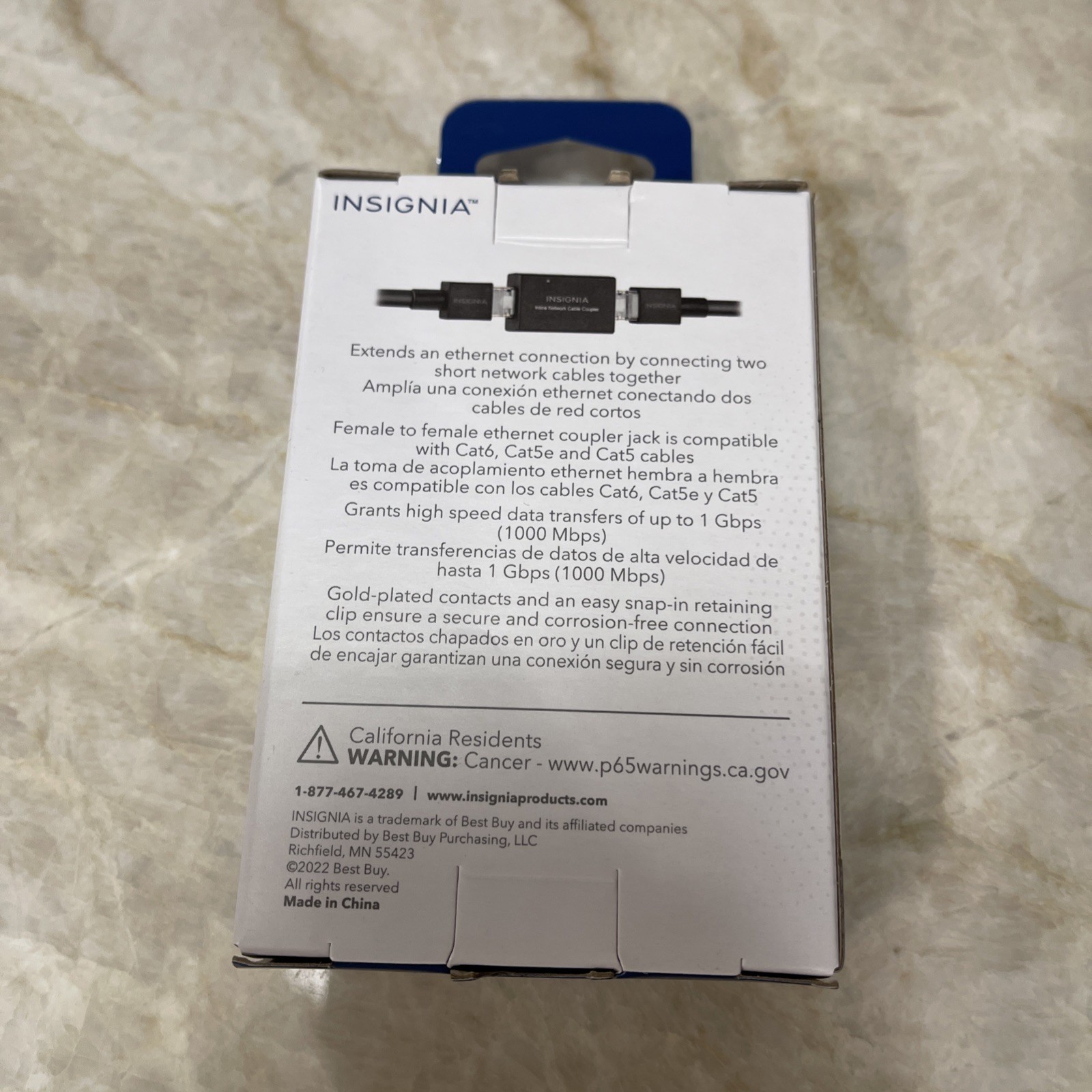 INSIGNIA CAT6 Ethernet In Line Coupler 250MHz Bandwidth 1 Gbps